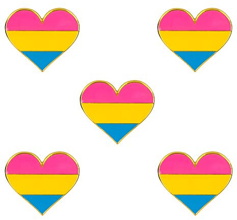 5 Stück Pansexuell Stolz Herz Gestalten Abzeichen Brosche Emaille Anstecknadel