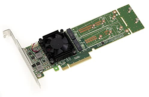 KALEA-INFORMATIQUE M2 PCIe 3.0 x8 Controller-Karte für 2 M.2 NVMe M Key SSDs. Chipsatz PLX PEX 8747-32GB pro SSD, 64G insgesamt. High und Low Profile.