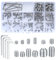240 Pcs Grub Screws Set, Cup Point Hex Head Screw Set, M3/M4/M5/M6/M8 Metric Hex Head Allen 304 Stainless Steel Screw Kit with Allen Key Wrench(M1.5/M2/M2.5/M3/M4) for Door Handles, Faucet