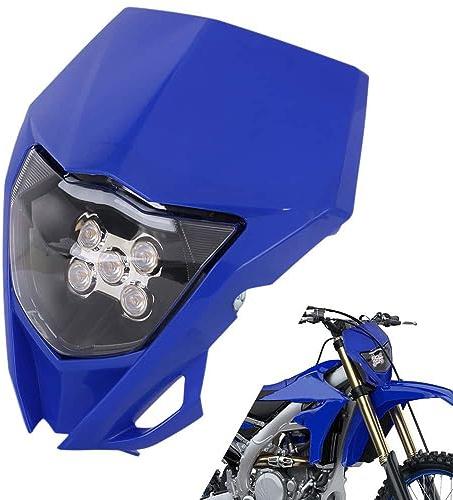 AnXin Dirt Bike Headlight,Motorcycle LED Head Light Universal for YZ125 YZ250 TTR230 YZ250F YZ450F DRZ400 WR250F WR450F Most Dirt Pit Bike Supermoto Enduro Motocross Blue