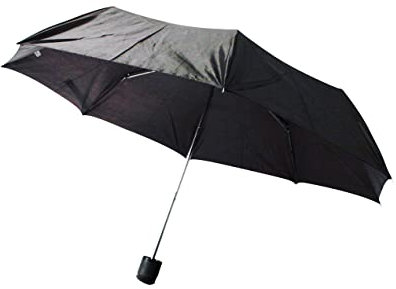 Prima Unisex Compact Folding Umbrella Black Handbag Brolly Portable Travel Hiking Daily Umbrella