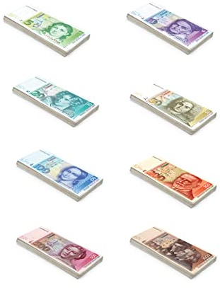 Scratch Cash Bundle Marchi Soldi per Giocare - 200 Banconote - 8 mazzette - 25 x DM 5, 10, 20, 50, 100, 200, 500 e 1.000 (Dimensioni Reali)