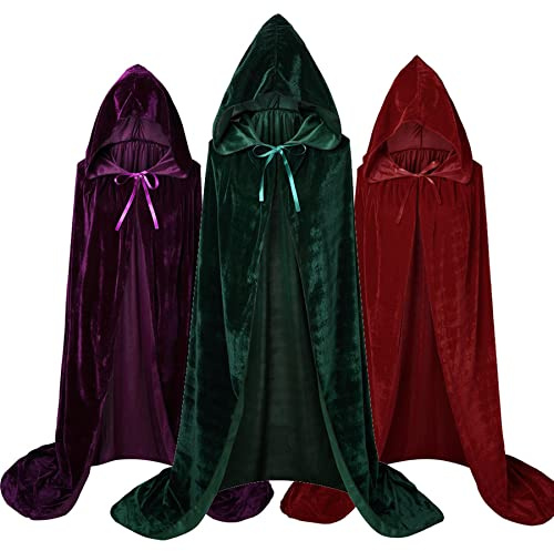 Capa con capucha Mary Sanderson para adultos, disfraz de Halloween para cosplay, túnica de terciopelo, rojo, talla L