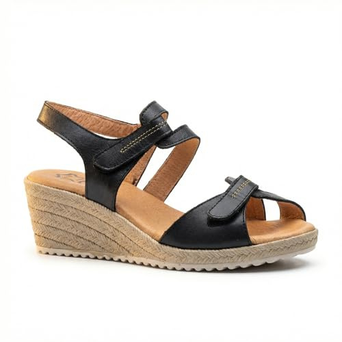 NOESLOMISMO BY DILEMA Sandalias para Mujer de Cuña Cómodas con Cierre de Velcro Ajustable | Zapatos de Verano Ergonómicos para Caminar, Ciudad y Playa | Fabricadas en España