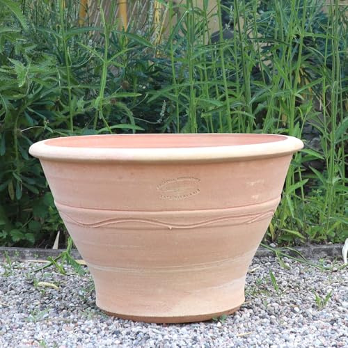 Palatina Werkstatt Mediterraner Pflanzkübel Artemesia 50 aus Terracotta – handgemachter winterharter Blumentopf für Garten, Eingangsbereich, Terrasse und stilvolle Bepflanzung