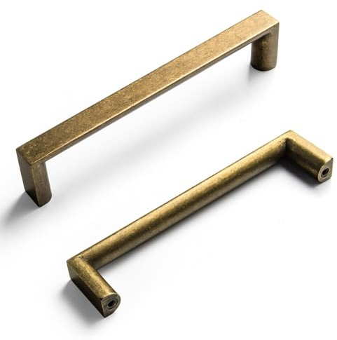 Goo-Ki (6Pack 5 Inch (128mm) Retro Zinc Alloy Cabinet Handles,Antique Brass Cabinet Pulls for Dresser,Wardrobe&Cupboard,Antique Brass Kitchen Hardware