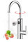 Instantaneo Grifo Agua Caliente, 3200W Grifo Fregadero de Cocina, Calentador de Agua Electrico con Pantalla LED, 360° Flexible Rotación, Acero Inoxidable 304 (Silver)