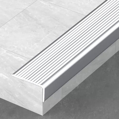 LIYI929GP Aluprofil Treppenkantenprofil rutschfest Treppenschutz, Treppenprofil Winkelprofil Kantenschutz Eckenschutz, Aluminium Eloxiert Schnittkanten, Rostfrei Streifen Treppe Kantenband Wetterfest
