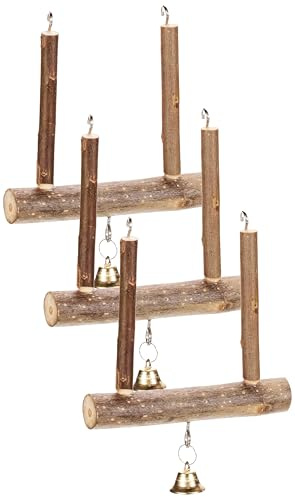 Trixie 5831 Natural Living Trapezschaukel mit Glocke, 12 × 15 cm (Packung mit 3)