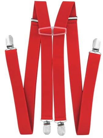 axy Hosenträger für Herren breit 2,5 cm in H-Form mit 4 Hosenträger Clips extra stark längenverstellbar