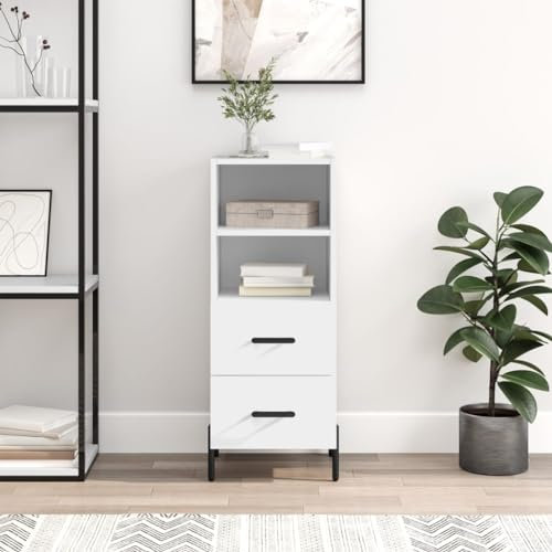 AUVYI Sideboard Weiß 34,5x34x90 cm Holzwerkstoff Aufbewahrungsschrank Badschrank Apothekerschrank Küche Kleiderschränke Fernsehtisch Flurschrank Waschmaschinenschrank Möbel