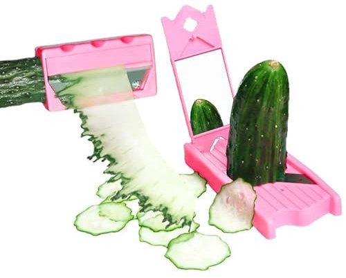 Easy Zanahoria Pepino Rizador Espiral Sacapuntas Cortador Arrugado Acero Inoxidable Zanahoria Flor Ensalada Decoración Pelador for Frutas y Verduras, Mini Embudo Rebanador Espiral con Espejo Gadget/79