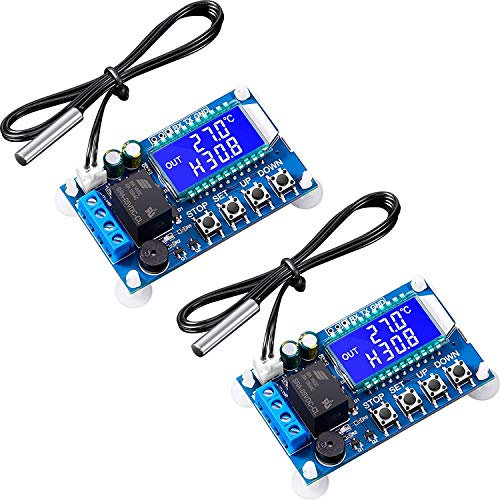 dieyyuca XY-T01 Elektronischer Temperaturregler, 2 Stück, Steuermodul, Temperaturregelungsschalterplatten von -50 Grad Celsius bis 100 Grad Celsius