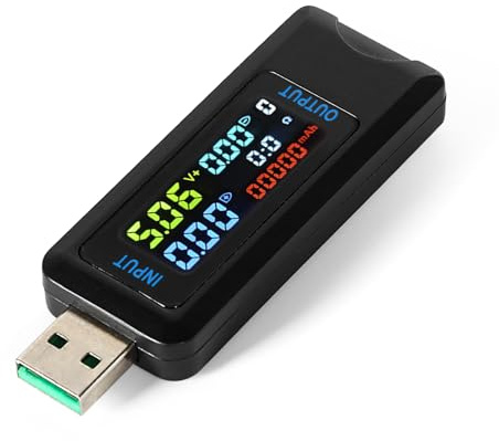 Jadeshay Tester USB,4.5-36V 0-5A Voltmetro Amperometro Tester Misuratore di Potenza Digitale USB Display a Colori LCD Capacità Rilevatore di Caricabatterie