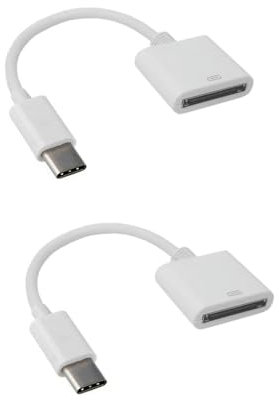 Cable adaptador de carga de datos USB-C de 30 pines hembra a USB 3.1 tipo C, 2 unidades, color blanco para teléfono celular, adaptadores OTG, cables USB, accesorios, cables e interconexiones