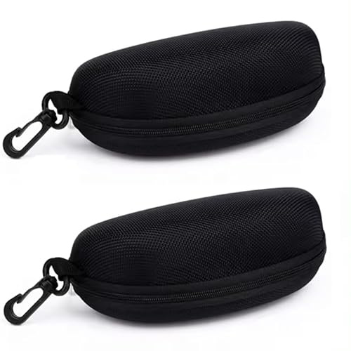 Genérico FUNDA ESTUCHE para gafas Semi-Rígido negro con cierre de cremallera de Calidad, interior suave antirayas (2)