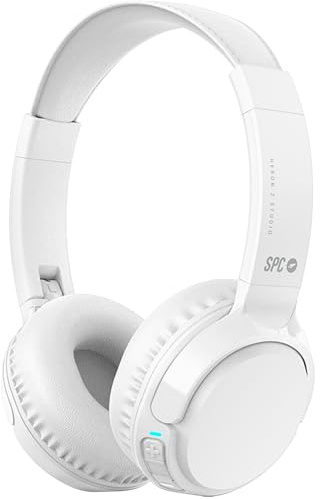 SPC Heron 2 Studio Trådlösa Bluetooth-hörlurar | ECO | 50 timmars batteri | Samtidig dubbel anslutning | Inbyggd mikrofon | Justerbar och vikbar vit återvunnen plast