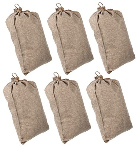 OFFSCH 6pezzi Sacchetti Di Juta Per Frutta e Verdura Con Coulisse Sacchi Resistenti Per Patate Cereali e Alimenti Con Filo Di Juta