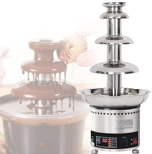 CFDZCP Chocolate Fondue Maker 4/5/6/7 Tiers Stainless Steel Chocolate Fountain Fondue Set，Electric Melting Machine With Hot Melting Pot Base For Strawberries,Cherries,Marshmallow(6tier)