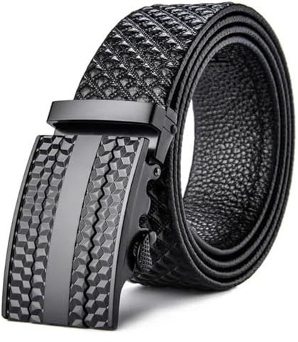 Männer Arbeiten Gürtel Echtes Leder Gürtel Männer Tragen-beständig Casual Gürtel Männer Schnalle Automatische Gürtel for Kleid Casual Hosen Shirts Jeans Kunststoff Taille(125)