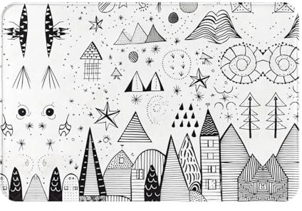 WZYWHJ Zerbino antiscivolo, 40,6 x 61 cm, facile da pulire, adatto per porta d'ingresso, soggiorno, bagno, album da disegno stampato