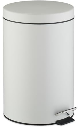 Relaxdays Mülleimer Küche, 20 Liter, mit Deckel, entnehmbarer Inneneimer, Fußpedal, Matte Optik, Treteimer, Farbwahl