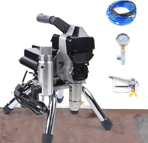 VonVVer Pistola a Spruzzo Airless 1800W, Spruzzatore di Vernice Airless Professionale con 3300psi e 2.5L/min, Pistola per Verniciare con Asta da 50cm e Tubo da 8m per Pareti Mobili Mobili