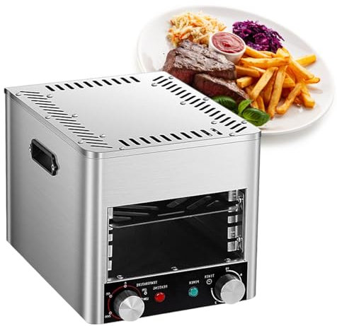 Parrilla Para Carne De Interior, 1500 °F En 5 Minutos, CajóN De Parrilla Integrado, 100% Acero Inoxidable, Asador Para Carne Con Calentamiento Ptc De CeráMica,A-220V