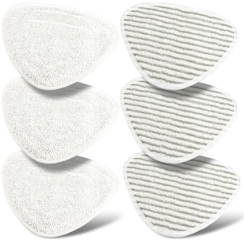 UNU Confezione da 6 panni di ricambio per scopa a vapore, compatibili con scopa a vapore Vileda, panno per pulizia in microfibra triangolare, ricambio lavabile per scopa a vapore