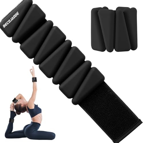 BECOJADDE Ankle Weights Set von 2 (Je 0.45kg / 0.9kg) für Frauen Männer Gewichtsmanschetten für Beine und Arme Adjustable Handgelenk Gewichte for Home Pilates Joggen Walking Workout Yoga