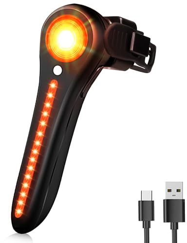 DARKBEAM Bike Tail Light Smart - with Brake/Light Sensor, USB-C Rechargeable, IP64 Waterproof, 5 Light Modes Bicycle Taillight for Night Riding, Super Bright Rear Bike Light for Road Mountain, Cycling