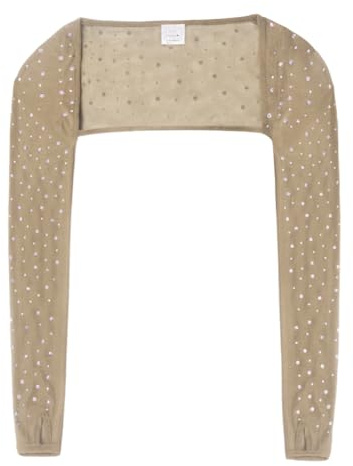 ROYAL SMEELA Top de Danza del Vientre con Strass Mujer Tops Danza Oriental Manga Larga Malla Adulto Accesorios de Baile