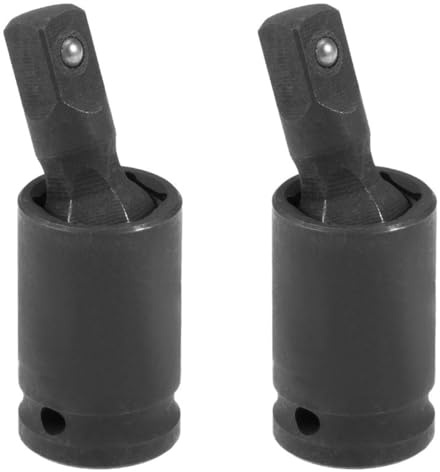 TOP-VIGOR 2 x 6,35 mm (1/4 Zoll) Universalgelenk, Drehgelenk, tiefer Schlag-Stecknuss, robuster CR-V-U-Gelenk-Adapter für Ratsche, Steckschlüssel und Auto-Reparaturwerkzeuge