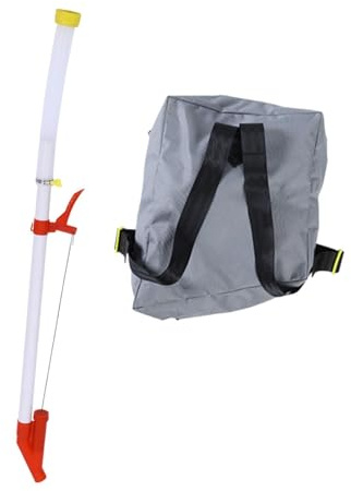 PawwJoy Esparcidor de estiércol para mochila agrícola, esparcidor de fertilizante de transmisión ajustable, capacidad de 15 kg, herramienta manual de jardín, tubo de polipropileno