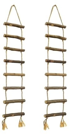 2 STK Miniatur Wichtel Leiter, 90 * 10cm Strickleiter für Wichtelstreich, Wichtel Zubehör Strickleiter, Wichtel Strickleiter, Miniatur Leiter in verschiedenen Längen für Wichteltür Weihnachten Deko