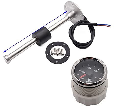 Sensor de Nivel, 7 Color Backlight Impermeable Nivel de combustible de combustible 0-190ohm Medidor de indicador de nivel de nivel de aceite con sensor de nivel de combustible 10 0 mm-550 mm(400mm)
