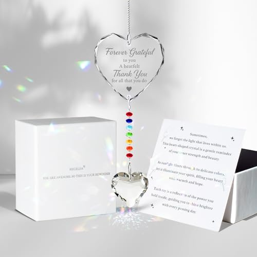 Thank You Gifts for Women, Men, Teacher Appreciation Boss Nurse Employee Coworker Appreciation, Hostess, for Women, Stocking Stuffers, Crystal Sun Catcher