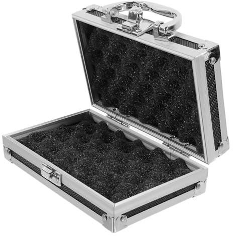 SAFIGLE Tragbarer Werkzeugkasten Aufbewahrungsbox aus Aluminiumlegierung mit Praktischem Schwamm Einsatz und Feiner Verarbeitung in Schwarz für Arbeiten und Reisen