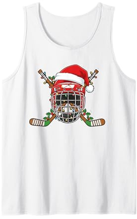 Casque de Hockey sur Glace de Noël pour Hommes, garçons, Enfants, Adolescents Débardeur