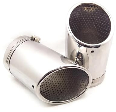 Car exhaust tailpipes For Q7 2006-2013 Upgrade 2PCS/Set Car Exhaust systems Tip Nozzle for Muffler Pipe Stainless Steel Covers Tailpipe trim strips(A)