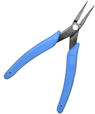 Pinze a becco lungo in acciaio al carbonio, punta sottile per attività delicate, creazione di gioielli e hobby, con impugnatura migliorata, pinze a becco lungo