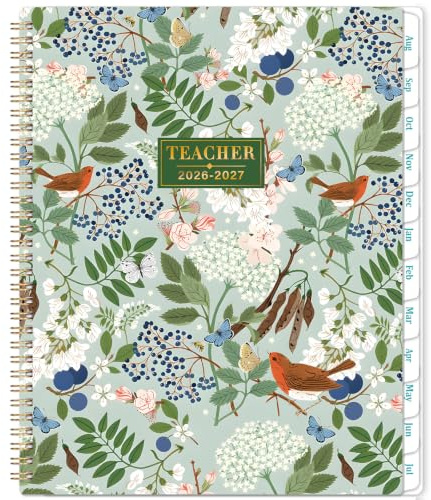 Teacher Planner 2026-2027 - Teacher Lesson Planner 2026-2027 from Aug 2025 - Jul 2026, A4 Week to View Academic Diary, Class Plan Book for School, Monthly Tabs, Back Pocket for Teacher Gift, 21×28 cm
