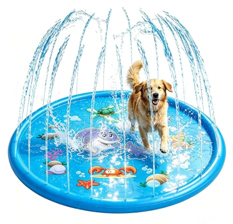 Dog Pool - 100CM Foldable Paddling Pool for Pets & Kids | Summer Splash Fun for Dogs Boys Girls Outdoor Garden Beach Backyard Water Play Easy Storage Design