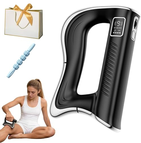 Faszienrolle Elektrisch mit 9 Intensitätsstufen, Tiefenmassage, Multifrequenz-Vibration, Elektrisches Körpermassagegerät für Fascia Release, Hautstraffung, Ergonomisches (B)