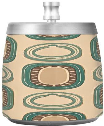 Cenicero grande con tapa extraíble, diseño geométrico, color beige | Cenicero impermeable para fumar al aire libre, soporte para cenizas de cigarros para ahumador