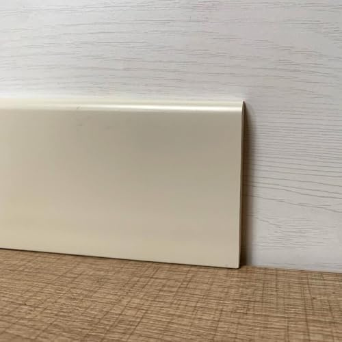 Hobby Legno - Battiscopa Rivestito In Legno Di Tanganica Laccato Bianco Ral 9010 mm. 82X13X2400 (Prezzo Per ml. 4, 80)