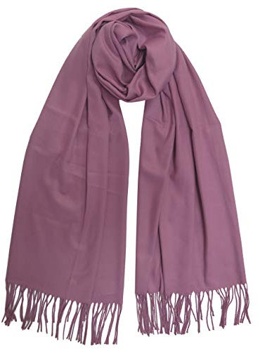 Lina & Lily Damen Pashmina Schal Winterschal in verschiedenen Farben (Dusty Pink)