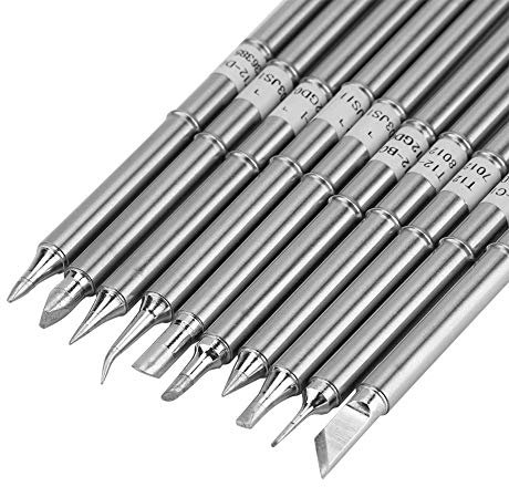 10Pcs T12 Series Soldering Iron Tips for FX-951, Efficient Soldering Work, Soldering Iron Tips Welding Tool Replacement