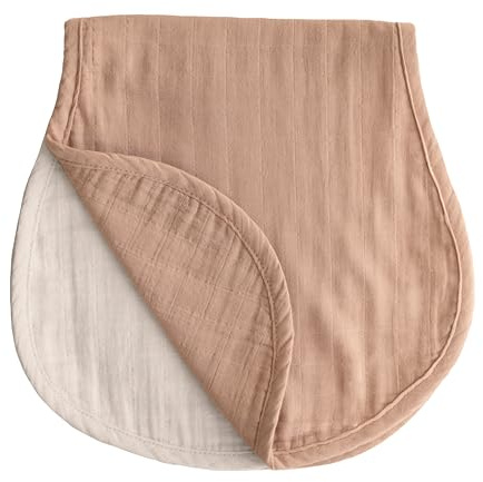 Mushie Spucktuch 2er Packung | Baby Tuch aus 100% Bio-Baumwolle | 55x25 cm | Maschinenwaschbar | Sichere & Hochwertige Baby Zubehör für Kleinkinder & Babys | Natural/Fog