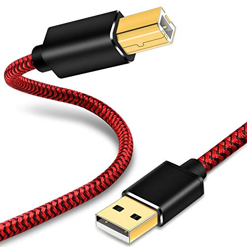 Youii 3m USB 2.0 Printer Cable - Premium Durable Type A Male to B Male Scanner Cable for HP, Canon, Dell, Lexmark, Xerox and More